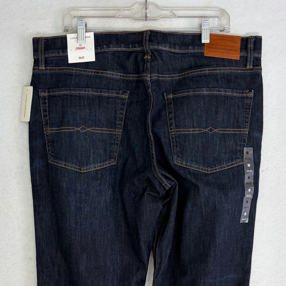 Lucky Brand 221 Straight Jeans Mens 36x32 Dark Wash NEW Advanced Stretch Denim - Picture 4 of 10